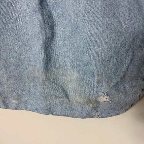 Vintage Denim Jean oversized Distressed Tote Bag Arizona Cactus - Picture 7 of 11